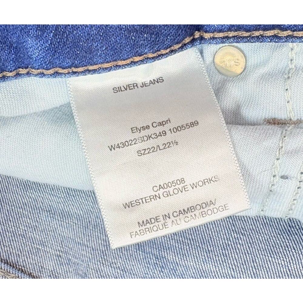 Silver Jeans Co Women’s Elyse Capri Jeans Medium Wash Plus Size 22 - Picture 6 of 9